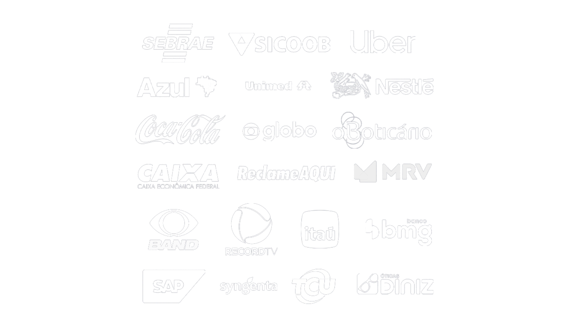 Logos de parceiros e clientes da Ostra Hub